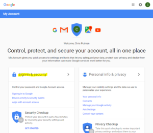Setting guide to sing in and security through gmail