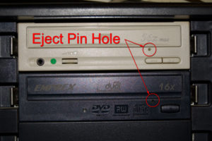 Example of location of pin hole